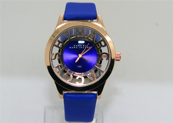 Round Leather strap automatic skeleton watch / Female Elegant  Watches