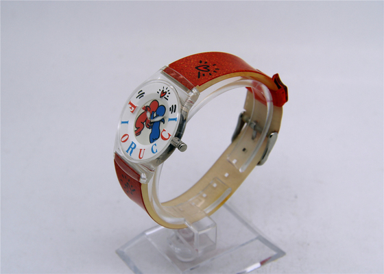Thin Plastic Kids Analog Watch sandwich strap Japan Quartz movement