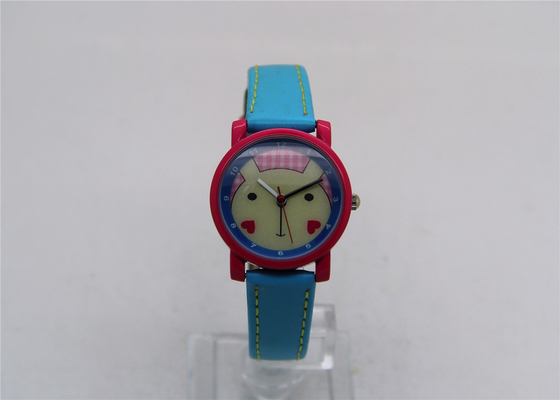 Cute color Alloy Promotion Kids Analog Watch round shape Cartoon design stitching