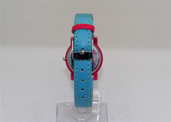 Cute color Alloy Promotion Kids Analog Watch round shape Cartoon design stitching