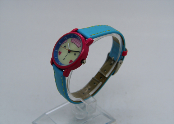 Cute color Alloy Promotion Kids Analog Watch round shape Cartoon design stitching