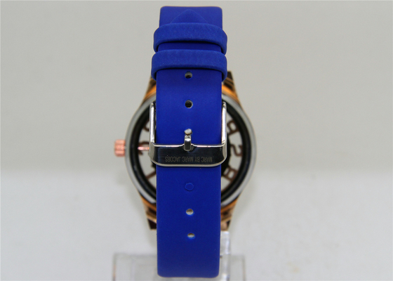 Round Leather strap automatic skeleton watch / Female Elegant  Watches