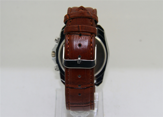 Luxury 22mm Brown Leather Strap Watches for men , 1ATM Waterproof