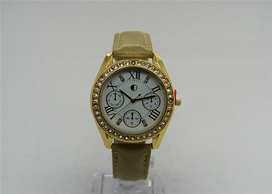 CE SR626SW 23K gold Ladies Wrist Watches Zinc alloy with fake 3-eyes dial