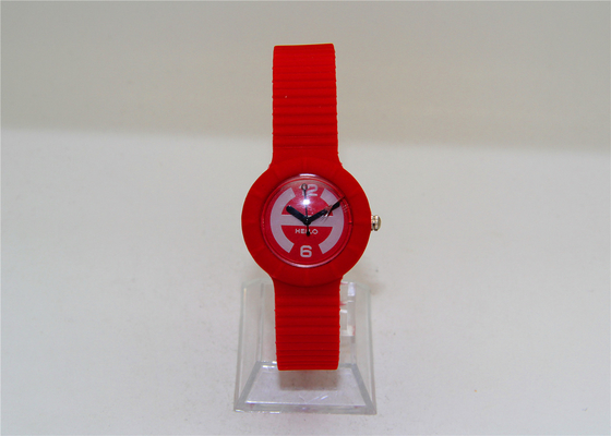 Red Plastic round shape girls analog watches kids silicone watches